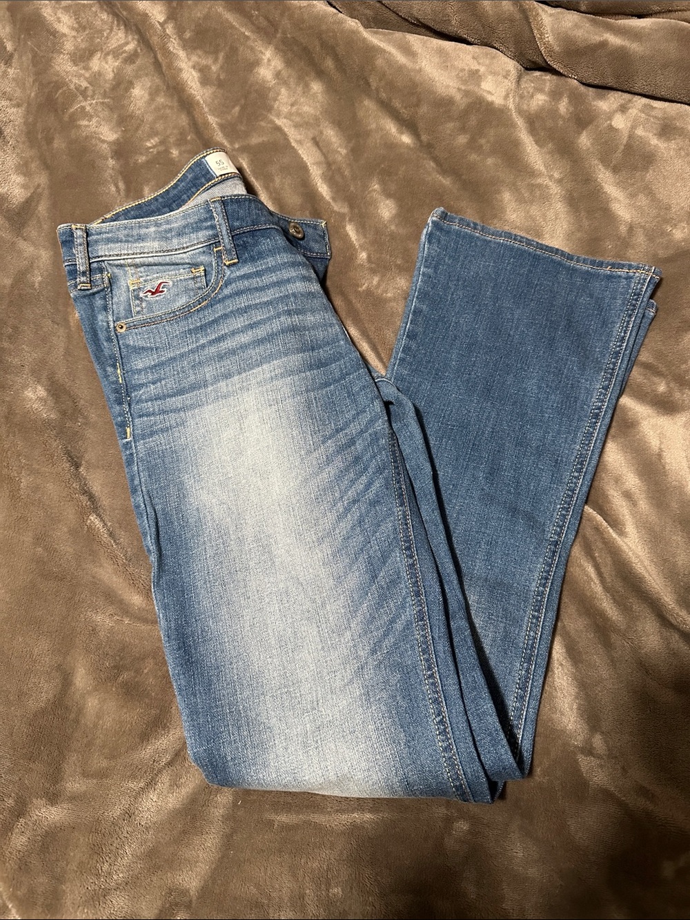 Hollister Women's Medium Blue Straight/Flare Leg Jeans